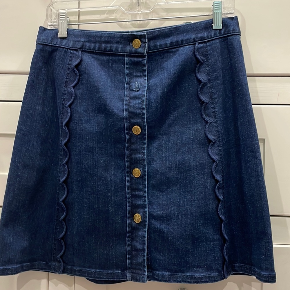 Draper James Scalloped Button-front Skirt